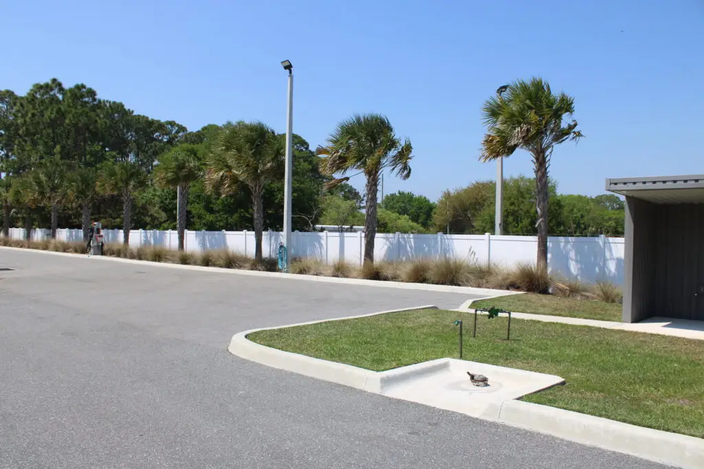 Free RV dump station with sewer and water at Park-4-Dayz in Edgewater, FL